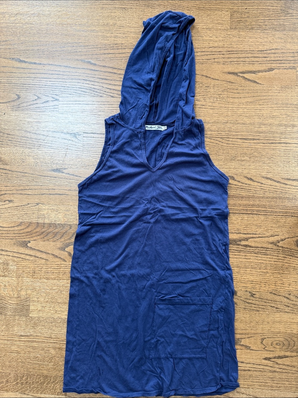 Michael Stars Navy Hooded Swim Coverup with Single Front Pocket